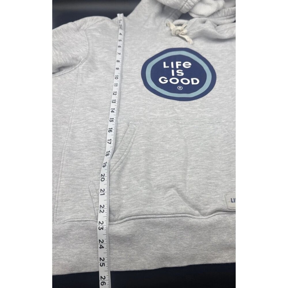 LIFE IS GOOD Women’s Gray Spread Good Vibes Hooded Sweatshirt Sz L Hoodie - Picture 9 of 9